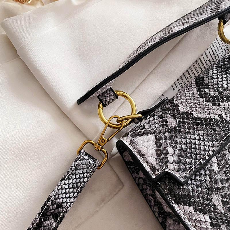 Mulher moda cobra impressão pulso bolsa de ombro nova marca luxo designer bolsas tendência qualidade couro crossbody pequeno quadrado saco