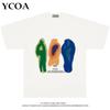 Summer print YCOA graphic Harajuku Hip-hop 2025 loose top T-shirt Korean fashion Y2k trendy aesthetic clothing genderless