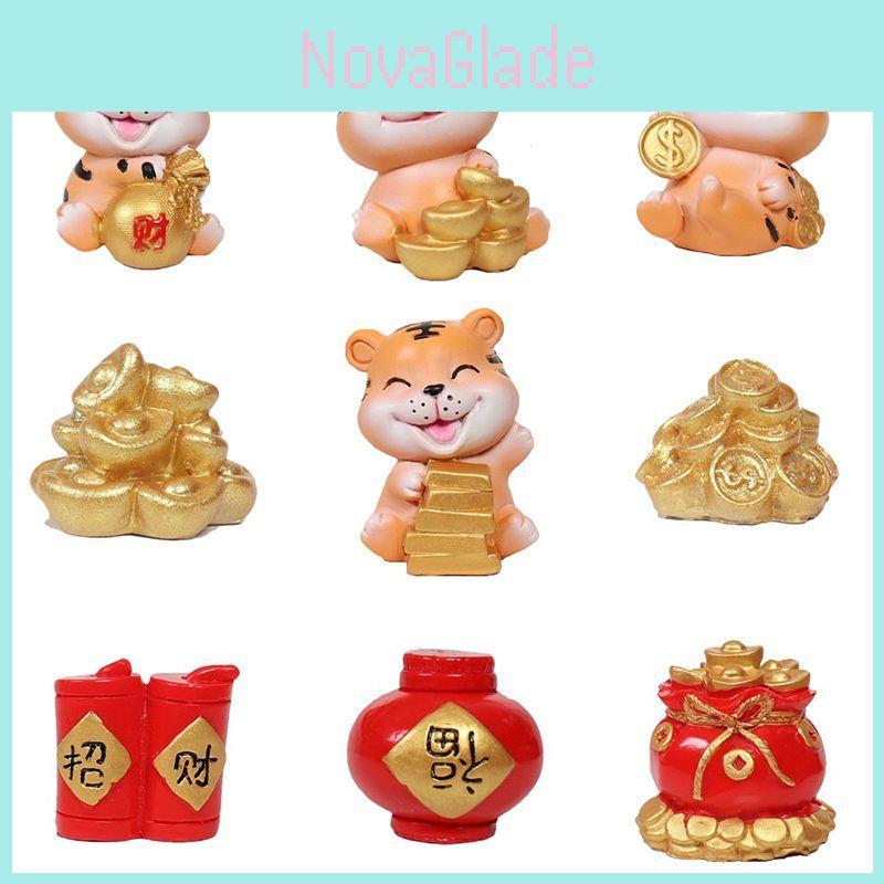 2022 Cny Chinese New Year Home Decorative Tiger Figurines With Creative Resin Design