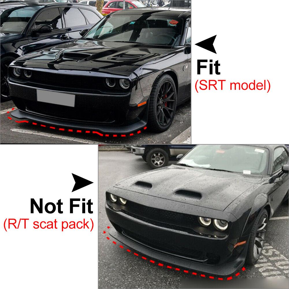2vnt automobilio priekinio buferio lūpų skirstytuvo spoilerio apsauga, skirta Dodge Challenger SRT Hellcat Coupe 2DR 2015 2016 2017 m.