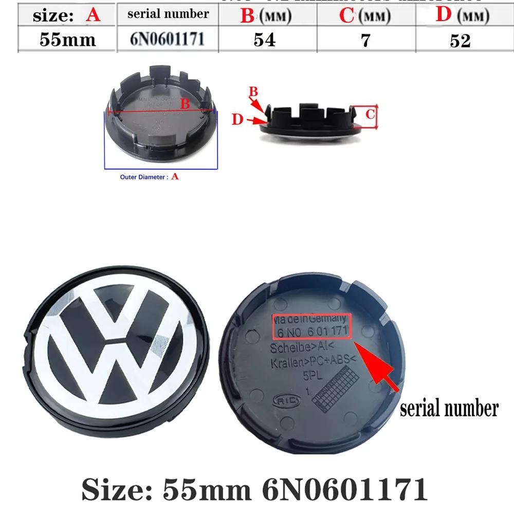 For Volkswagen 4pcs 55mm 56mm 65mm 70mm Car Wheel Center Hub Caps Cover for VW Volkswagen Golf Polo Passat Touran CC B5 B6 B7 Jetta accessories AVZ1