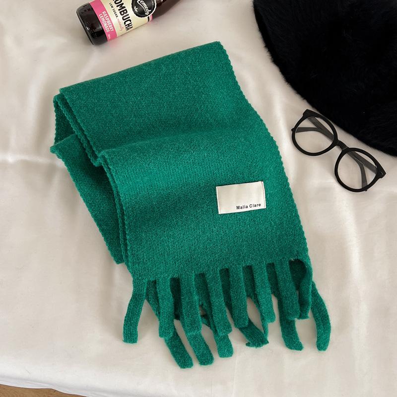 Christmas Festive Red Scarf Women's Winter Knitted Warm Scarf Student Thickened Senior Sense New Gift