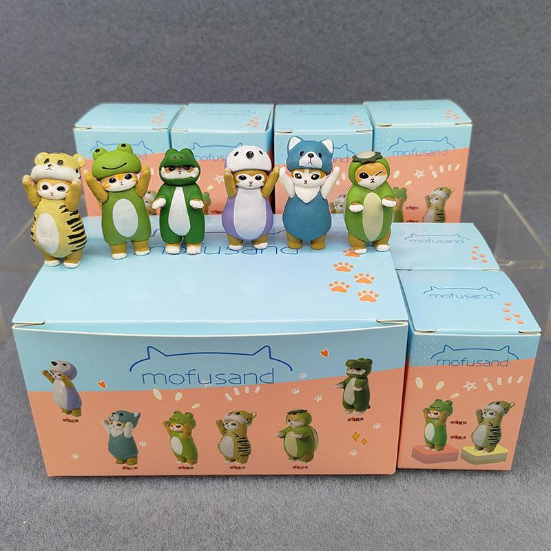 4cm Mofu Cat Series Blind Box Action Figure Set, Animal Headband Doll, Cute PVC Model, Desktop Ornament, Craft, Gift, Toy