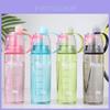 Creative Cartoon Spray Water Bottle For Outdoor Sports, Portable With Lid, Plastic Cup For Summer Hydration And Cooling, 600ml Capacity