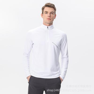Mens Quick-Dry Hoodie With Stand-Up Collar Running Outdoor Sports Cotton Blend Knit Pullover In Black Green White