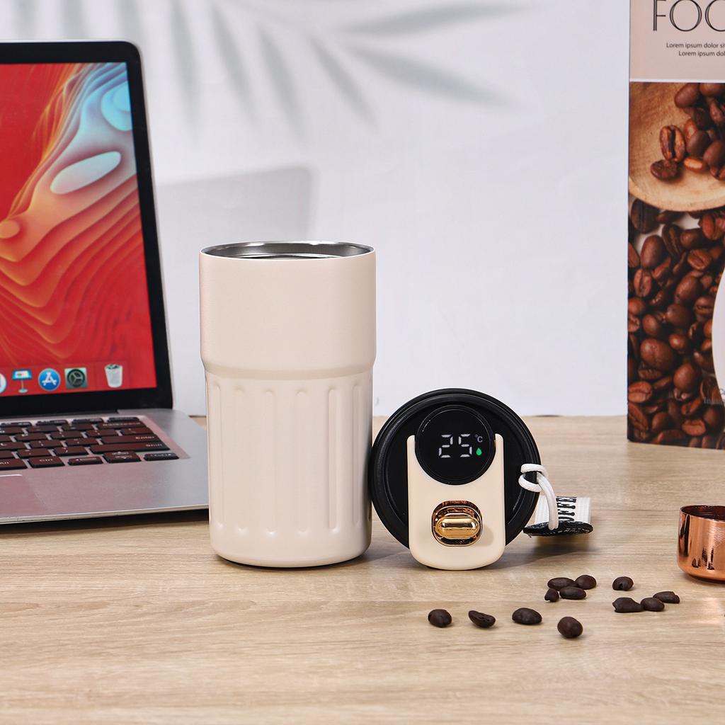 Simple 316 Stainless Steel Coffee Cup Smart Temperature Display Sling Thermos Cup Business School Gift Water Cup