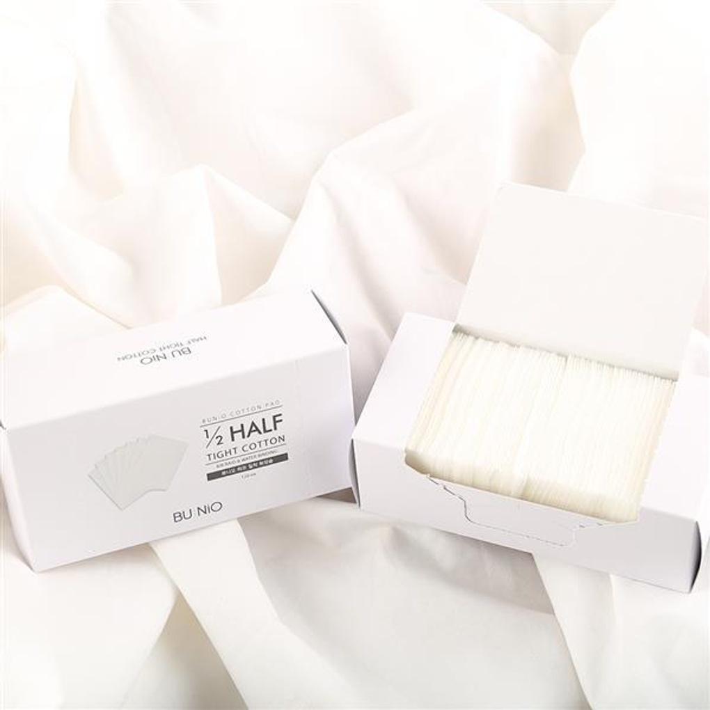 Viewnio Half-Adhesive Cotton Pads 120 Sheets x 4 Packs, Domestically Made, Pure Cotton