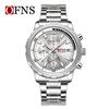 OFNS Men's Fashionable Multi-Functional Luminous Six-Needle Quartz Watch with Calendar and Waterproof Timer