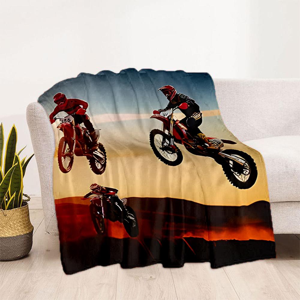 Motocross Adventure Sport Flanelldecke - Weich und geeignet für Sofas, Betten, Büros, Reisen, alle Jahreszeiten und das beste Geschenk für die Feiertage.