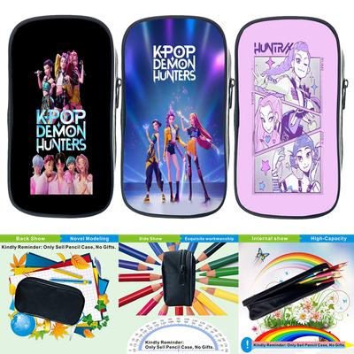 Huntrix Girl Kpop School Pencil Case Demon Hunters Supplies Storage Bag Zoey Rumi Mira Saja Boys Kids Students Pen Box Pouch Stationery