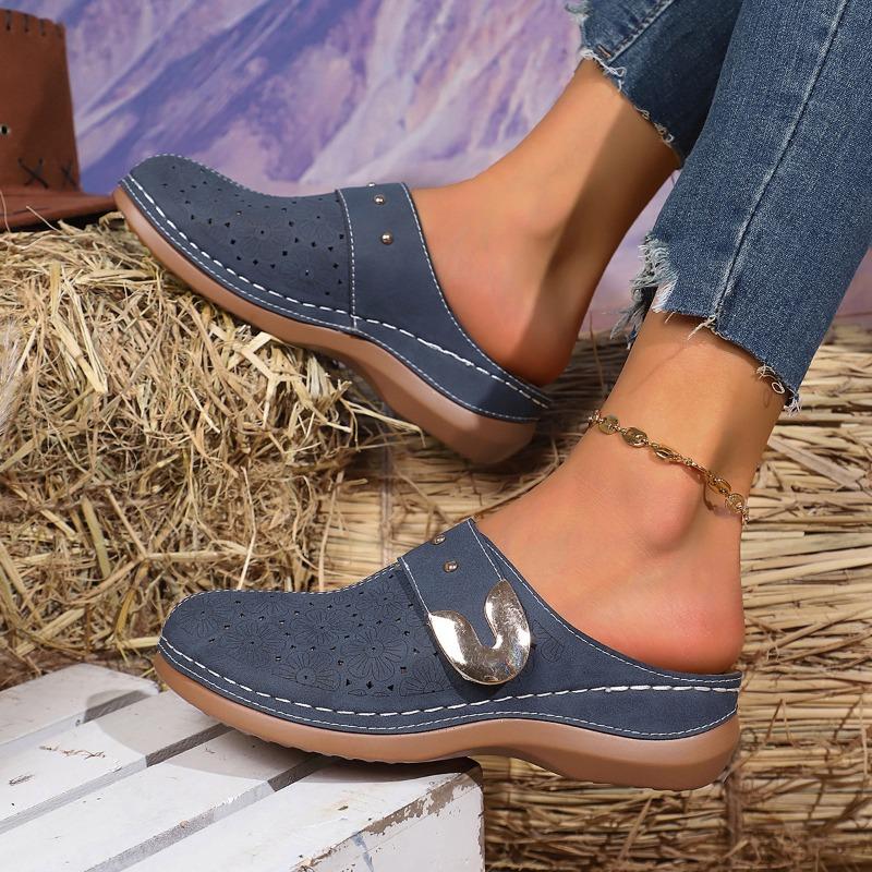 Retro thick-soled bag head slippers, empty cool slippers after women's summer wear