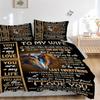 3pcs Love Quotes for Wife Duvet Cover Set, Cover For Bedroom Guest Room (1 Duvet Cover + 2 Pillowcase, Without Quilt),  Yy250922219