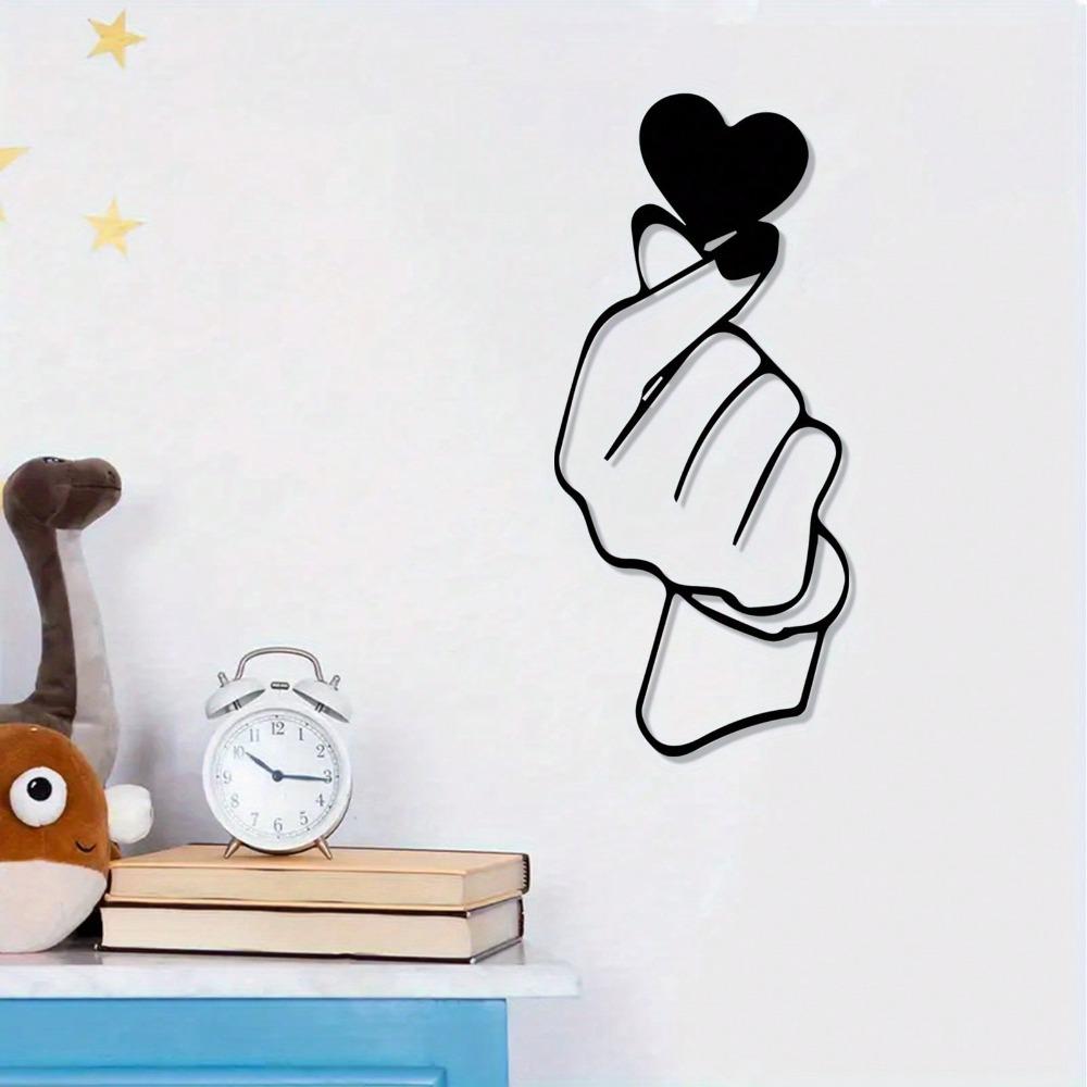Iron Wall Art Black White Heart Metal Decor Powder Coated Wedding Valentine Gift