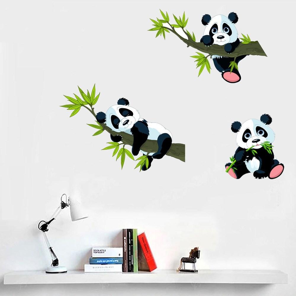 40x60cm Zuhause Panda Bambusblatt Farbe Wandaufkleber Schlafzimmer Sofa Raum Dekoration Aufkleber