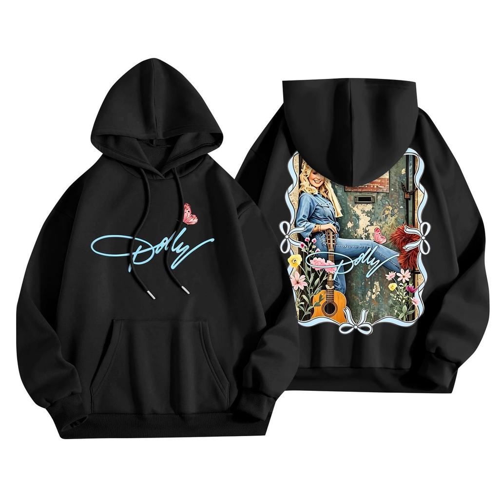 Unisex Lightweight Long Sleeve Hooded Pullover Sweatshirt with Print