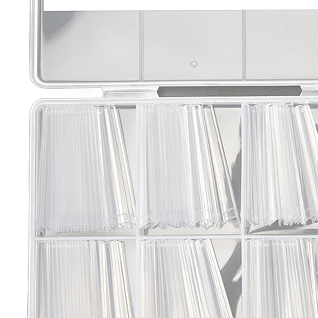 240pcs Long Fake Nail Professional Home Salon DIY Transparent Full Cover Nail Tip for Nail Artist Novice