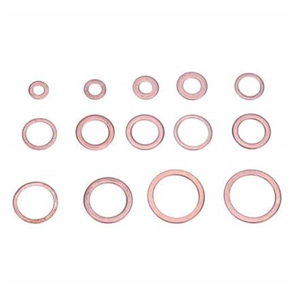 280Pcs 12 Größen Solid Kupfer Crush Unterlegscheiben Dichtung flach Ring mit Box 280Pcs 12 Größen Solid Kupfer Crush Unterlegscheiben Dichtung flach Ring mit Box