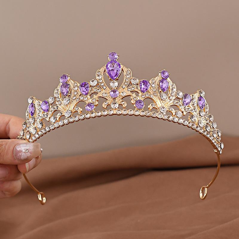 Baroque Rhinestone Bridal Crown - European Style Wedding Headdress for Women