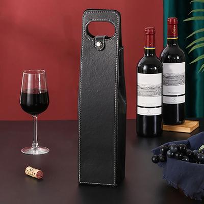 Solid Color Wine Bag Reusable Wine Carrier Bag Classic Leather Bag