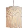 MYCENSE Macrame Lamp Shade Hanging Light Cover Boho,Fashion Pendant Tassel,Macrame Hanging Decor for Dorm Bathroom Bedroom Office, Height 45cm
