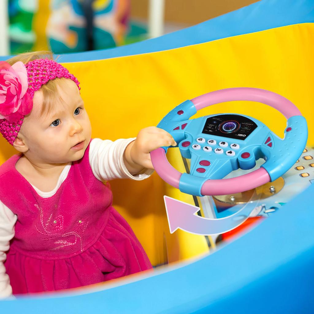 Baby Steering Wheel Toy Simulated Driving Controller With Light Music Early Education Steering Wheel Toy Gift For Boys Girls
