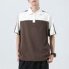 Men Color Block Patchwork Polo Shirt Collar Short Sleeve Loose Casual Retro Daily Street Summer Top