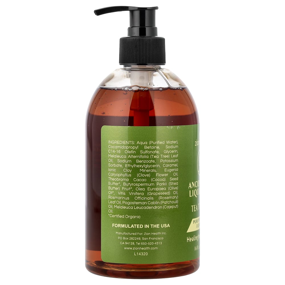 Zion Health Ancient Clay Liquid Soap with Tea Tree Oil, 473ml (16 fl oz)