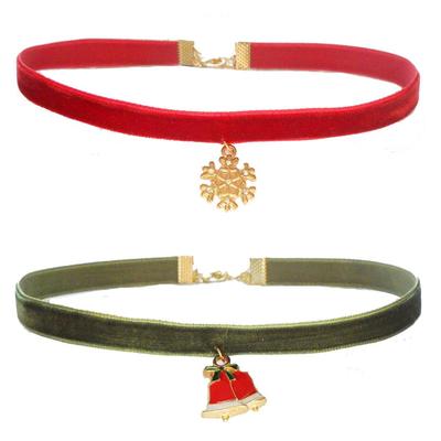 Weihnachts-Schneeflocken-Samt-Choker-Halskette für Damen