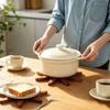 Compact Storage Trivet Set Collapsible Wooden Trivets for Hot Dishes, Christmas Tree Shaped Pot Mat Table, Wood Heat Natural Pine Pad Resistant Holder