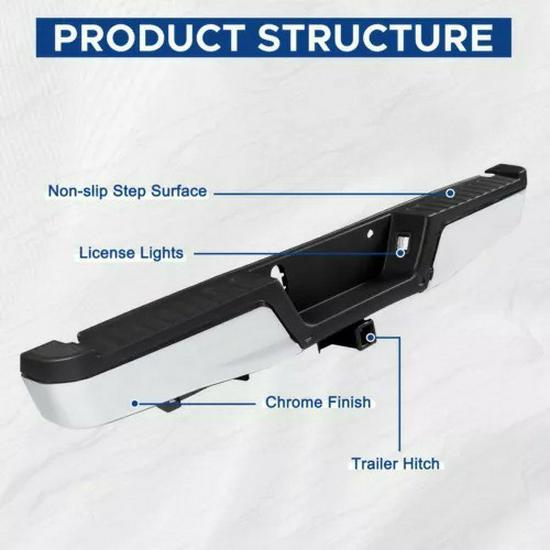 2015-2020 Ford F150 Rear Bumper Without Sensor, With Hitch (FO1103164)