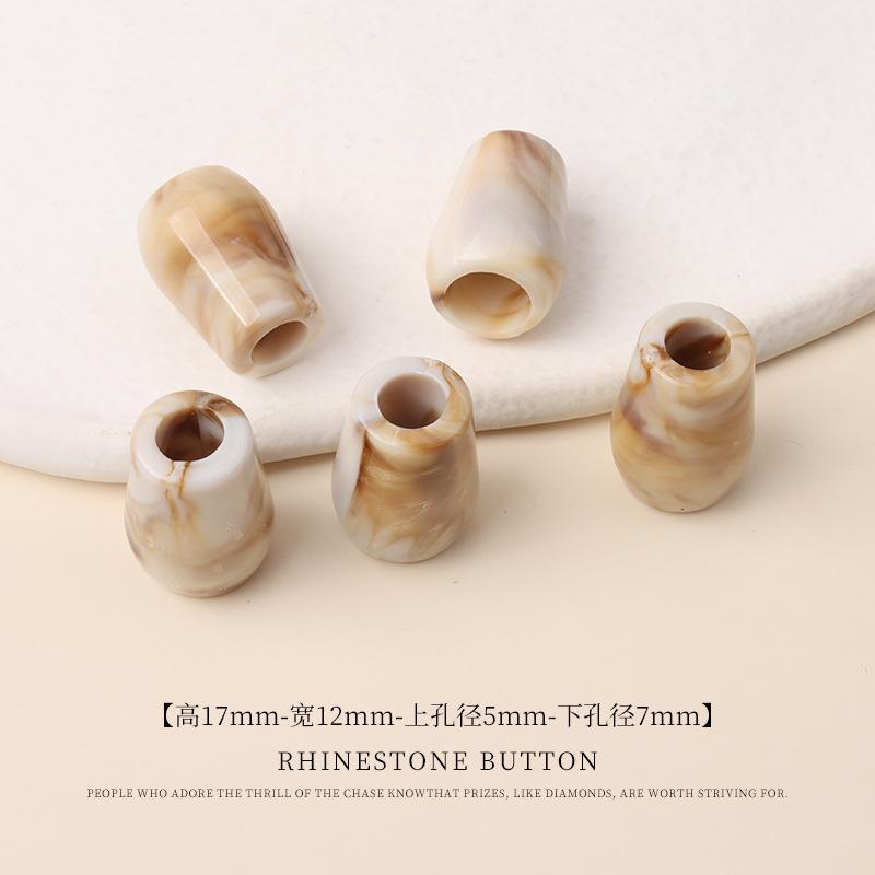 5pcs Acrylic Two-Color Hanging Bell Diy Beaded Bucket Bead Material Large Hole Round Bead Buckle Swimsuit Sweater Pants Drawstring Button