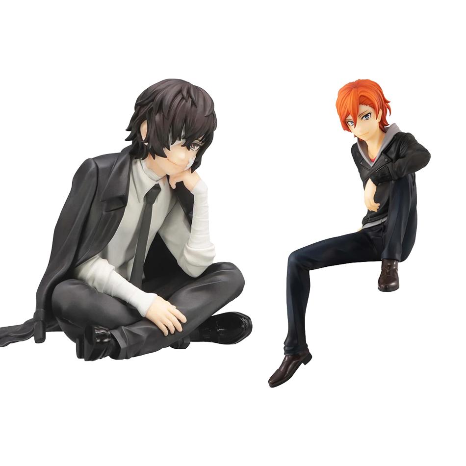 12cm FuRyu Bungo Stray Dogs Dazai Osamu Noodles Press Figure Japanese Cartoon Figurines Collection Cute Toys Kid Friendly Entertaining Fun Play Safe