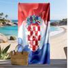 Kroatien Fußball Print Strandtuch Schnelltrocknend Super Saugfähig Weiches Badetuch für Schwimmen Strand Reisen Fan Souvenir Geschenk