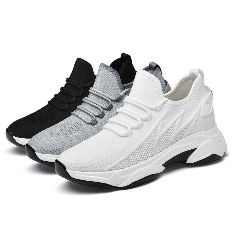 Thick-soled Inner Height-increasing Shoes Spring and Summer New Fly-woven Casual Sports Shoes Dad Shoes Ins