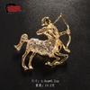 Luxury Minimalist Sagittarius Brooch Zodiac Sign Centaur Archer Pin Fashion Jewelry Accessory for Clothing and Suit Decoration