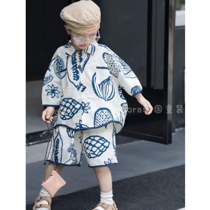 Boys Summer Thin Short Sleeve Shirt Stylish Hong Kong Fashionable Kids Half Sleeve Top 90