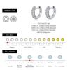 MODIAN D Sparkling Moissanite Circle Ear Buckle 925 Silver Classic Dating Hoop Earring For Women Fine Jewelry