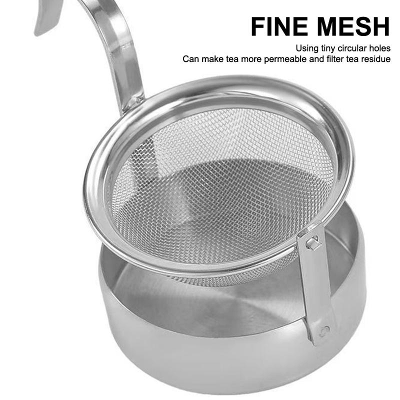 304 Stainless Steel Tea Coffee Strainer Filter With Base For Loose Leaf Tea Easy To Clean Kung Fu Tea Fine Mesh Tea Filter