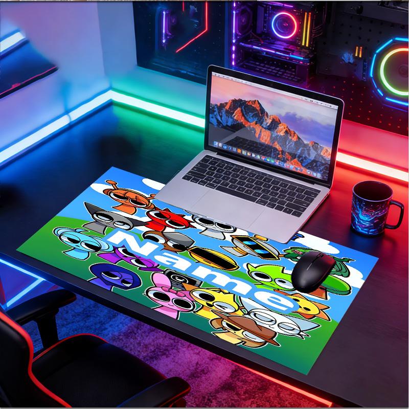 Custom Name Personalized Sprunki Game Pattern Mousepad, Laptop PC Desk Mat, Decorative Desk Mat for Home Keyboard Pad Gift