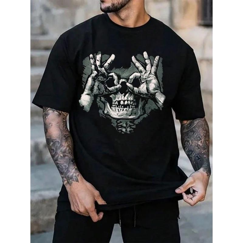 Tricou pentru bărbați Summer Everyday Street Tricou bărbați cu imprimeu cu cranii Top casual cu mâneci scurte Sport în aer liber Moda tricou bărbați