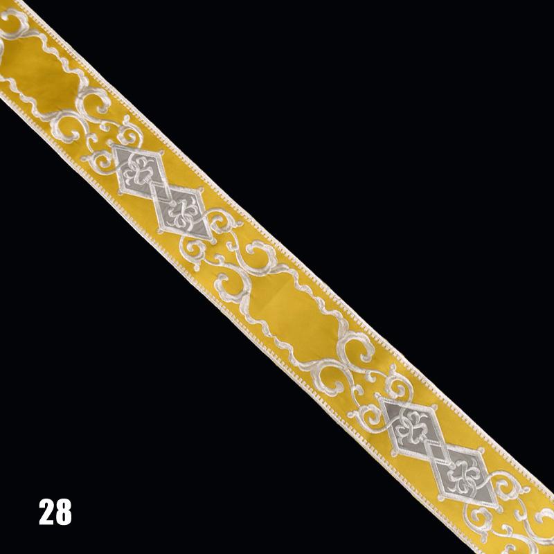 1Meter Vintage Totem Embroidered Jacquard Ribbon Braid Trim Woven Lace Fabric Diy Cushion Curtain Garment Hanfu Belt Accessory