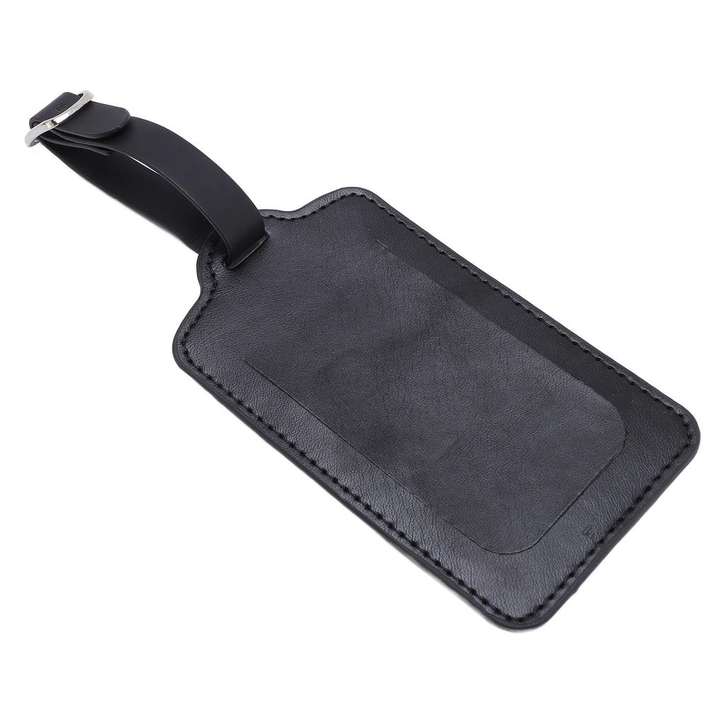 Luggage Baggage Tag Rain Proof PU Leather Soft Lock Design Stylish Luggage ID Label for Travel and Business Trip Black