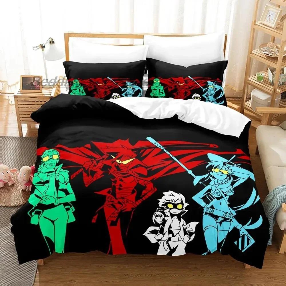 Tengen Toppa Gurren Lagann Bedding Sets,Girls Bed Supplies Set Duvet Cover Bed Comforter Set Bedding Set