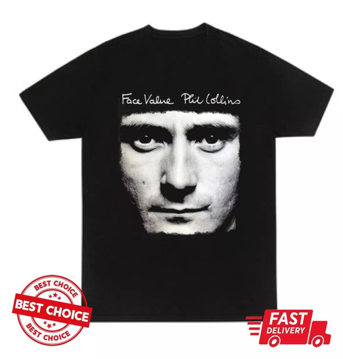 

Phil Collins - Face Value Round Neck Unisex Black T-Shirt 3XL