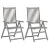VidaXL Chaises inclinables de jardin 2 pcs avec coussins Bois d'acacia