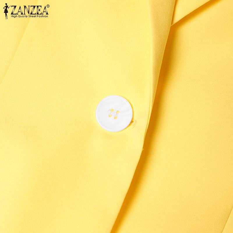 ZANZEA Frauen Kurzarm Blazer Mantel Revers Kragen Elegante Casual Jacken Outwear Plus Größe