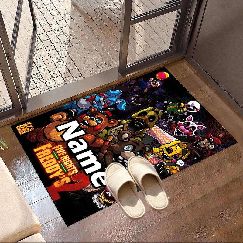 Custom Name Personalized Five Nights at Freddy's Print Carpet, Versatile Home Decor Rug, for Playroom, Apartment, Balcony, Entryway, Hallway Gift