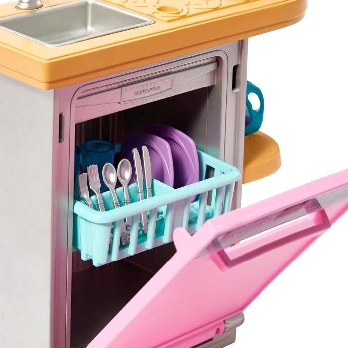 Jouet - MATTEL - Barbie Mobilier - Coffret D’intérieur Avec Lave-vaisselle Et Accessoires