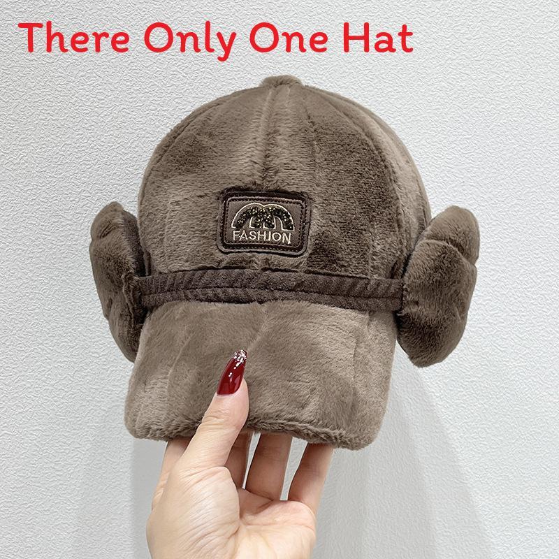 

Winter Plush Bunny Fur Baseball Cap For Women With Embroidered Design And Adjustable Fit коричневий