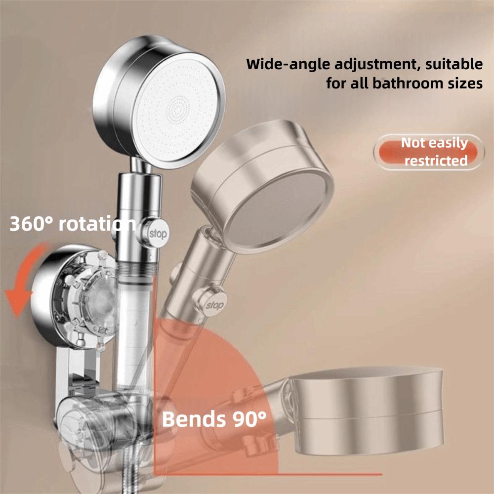 360° Adjustable Suction Cup Shower Holder No Drilling Removable Wall Mount Bracket ABS Showerhead Holder Flower Drying Base